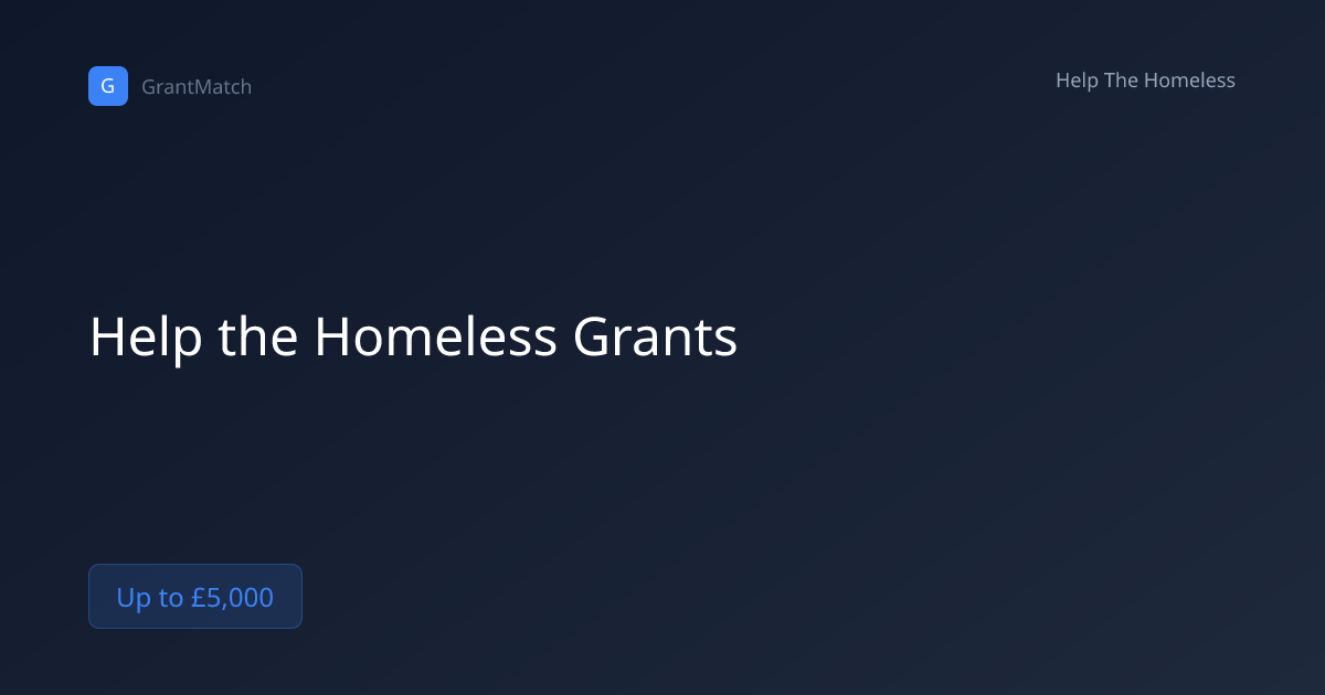 Help the Homeless Grants | GrantMatch