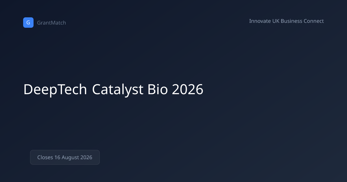 DeepTech Catalyst Bio 2026 | GrantMatch